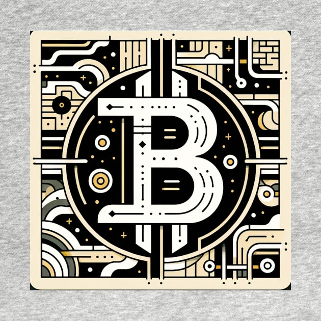 Circuitry of Currency: The Bitcoin Emblem by heartyARTworks